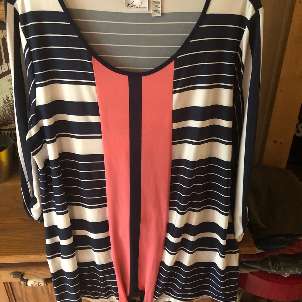 Pink and navy top